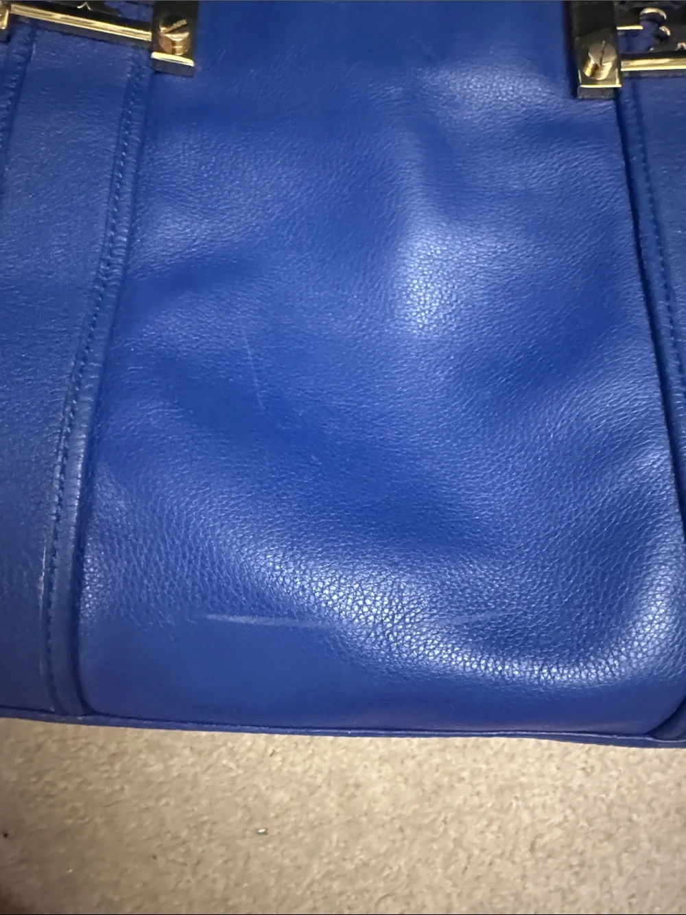 Tory Burch (2013) Royal Blue Leather Tote with Gold Hardware